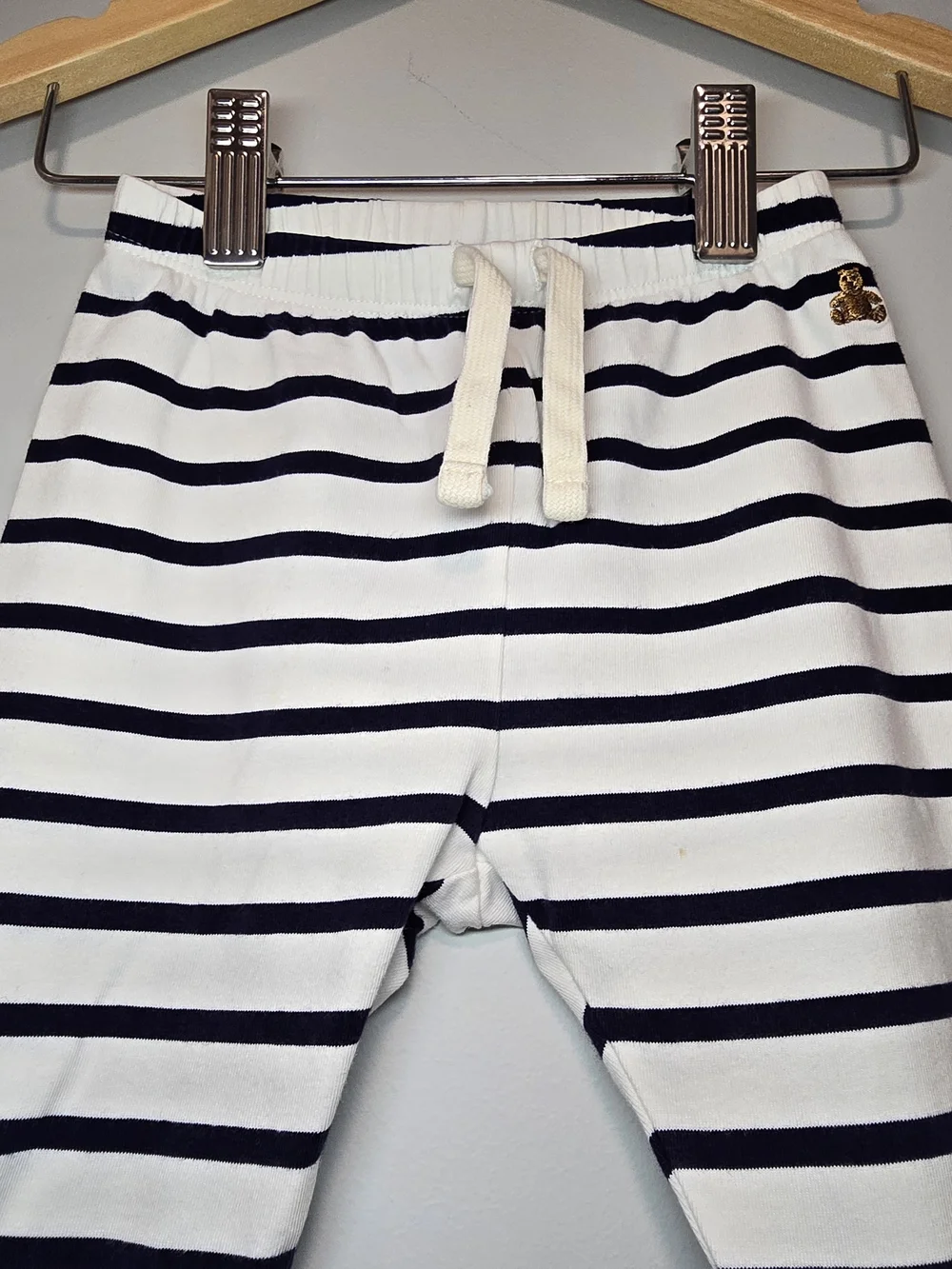 GAP White and Black Striped Jogger Sweatpants